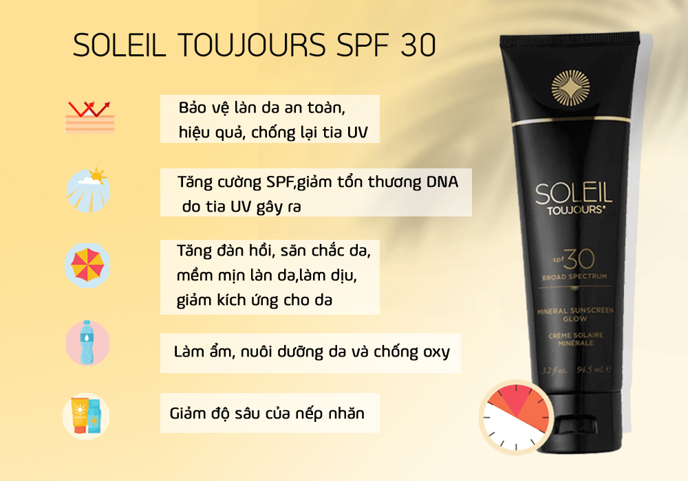 Công dụng và đặc điểm của Soleil Toujours SPF 30