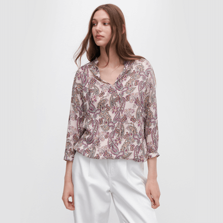 Áo Blouse Reserved Patterned blouse in viscose